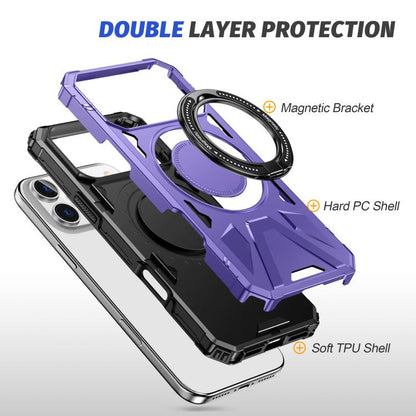 For iPhone 17 Pro MagSafe Magnetic Shockproof Phone Case with Ring Holder(Purple) - iPhone 17 Pro Cases by buy2fix | Online Shopping UK | buy2fix
