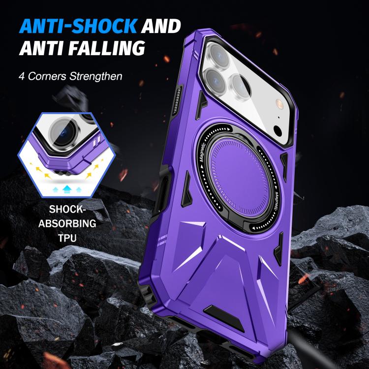 For iPhone 17 Pro MagSafe Magnetic Shockproof Phone Case with Ring Holder(Purple) - iPhone 17 Pro Cases by buy2fix | Online Shopping UK | buy2fix
