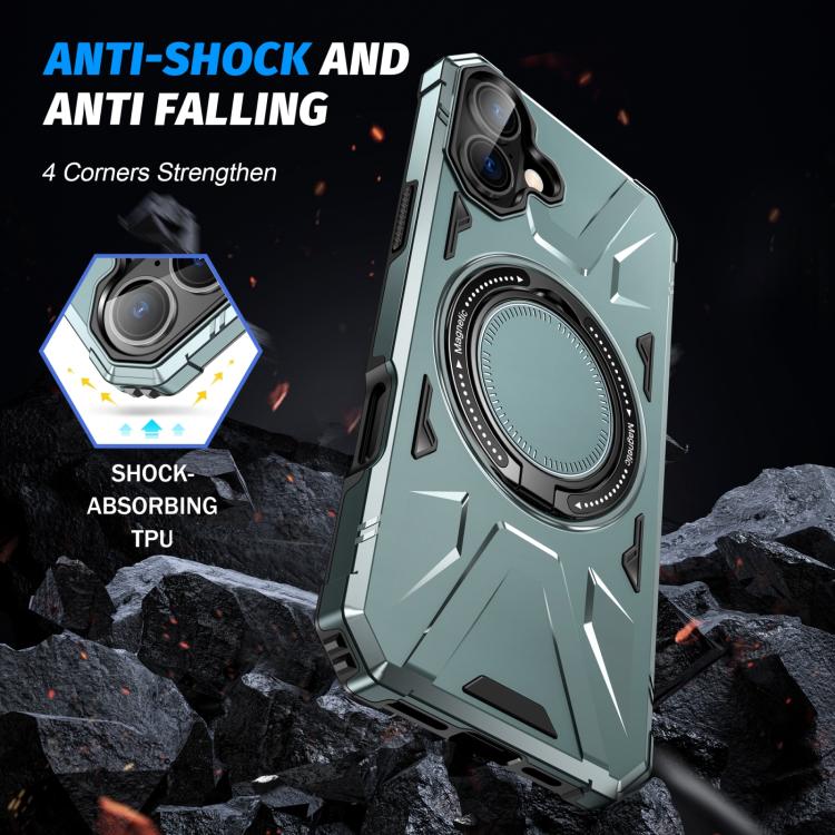 For iPhone 17 MagSafe Magnetic Shockproof Phone Case with Ring Holder(Green) - iPhone 17 Cases by buy2fix | Online Shopping UK | buy2fix