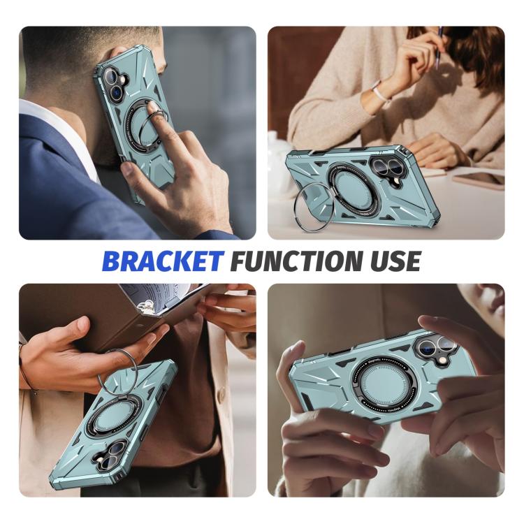 For iPhone 17 MagSafe Magnetic Shockproof Phone Case with Ring Holder(Green) - iPhone 17 Cases by buy2fix | Online Shopping UK | buy2fix