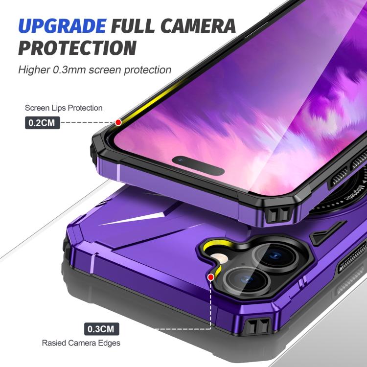 For iPhone 17 MagSafe Magnetic Shockproof Phone Case with Ring Holder(Purple) - iPhone 17 Cases by buy2fix | Online Shopping UK | buy2fix