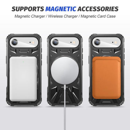 For iPhone Air MagSafe Magnetic Shockproof Phone Case with Ring Holder(Black) - iPhone Air Cases by buy2fix | Online Shopping UK | buy2fix