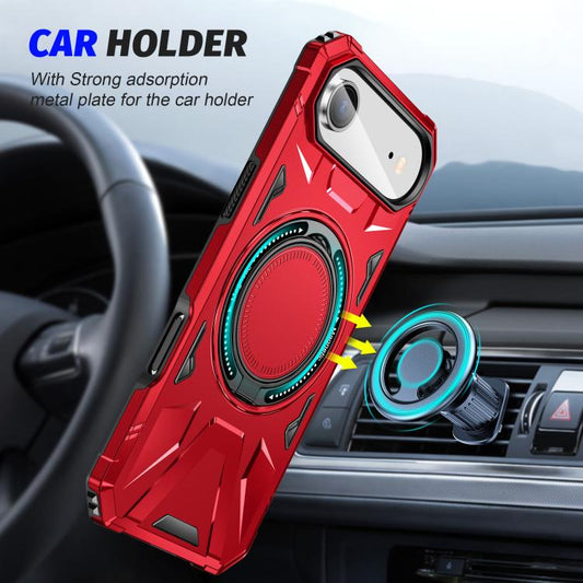 For iPhone Air MagSafe Magnetic Shockproof Phone Case with Ring Holder(Red) - iPhone Air Cases by buy2fix | Online Shopping UK | buy2fix