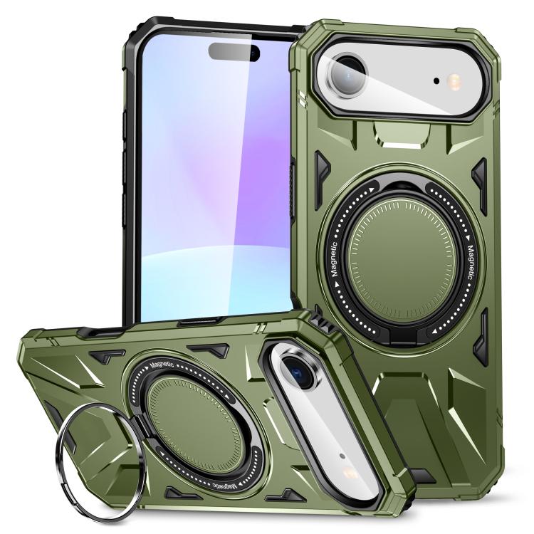 For iPhone Air MagSafe Magnetic Shockproof Phone Case with Ring Holder(Green) - iPhone Air Cases by buy2fix | Online Shopping UK | buy2fix