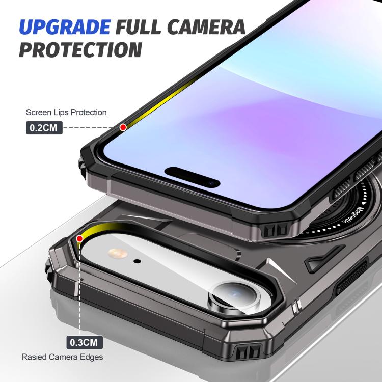 For iPhone Air MagSafe Magnetic Shockproof Phone Case with Ring Holder(Dark Grey) - iPhone Air Cases by buy2fix | Online Shopping UK | buy2fix
