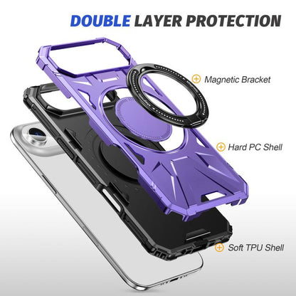 For iPhone Air MagSafe Magnetic Shockproof Phone Case with Ring Holder(Purple) - iPhone Air Cases by buy2fix | Online Shopping UK | buy2fix