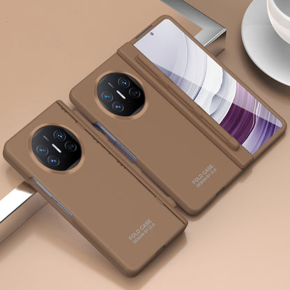 For Huawei Mate X5 Extraordinary Series Hinged Folding Full Coverage Phone Case with Pen Slot & Stylus(Coffee) - Huawei Cases by buy2fix | Online Shopping UK | buy2fix