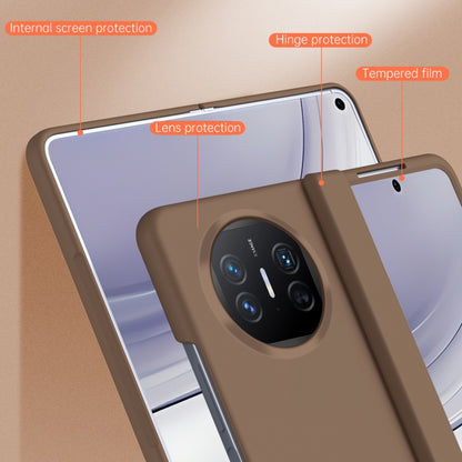 For Huawei Mate X5 Extraordinary Series Hinged Folding Full Coverage Phone Case with Pen Slot & Stylus(Coffee) - Huawei Cases by buy2fix | Online Shopping UK | buy2fix