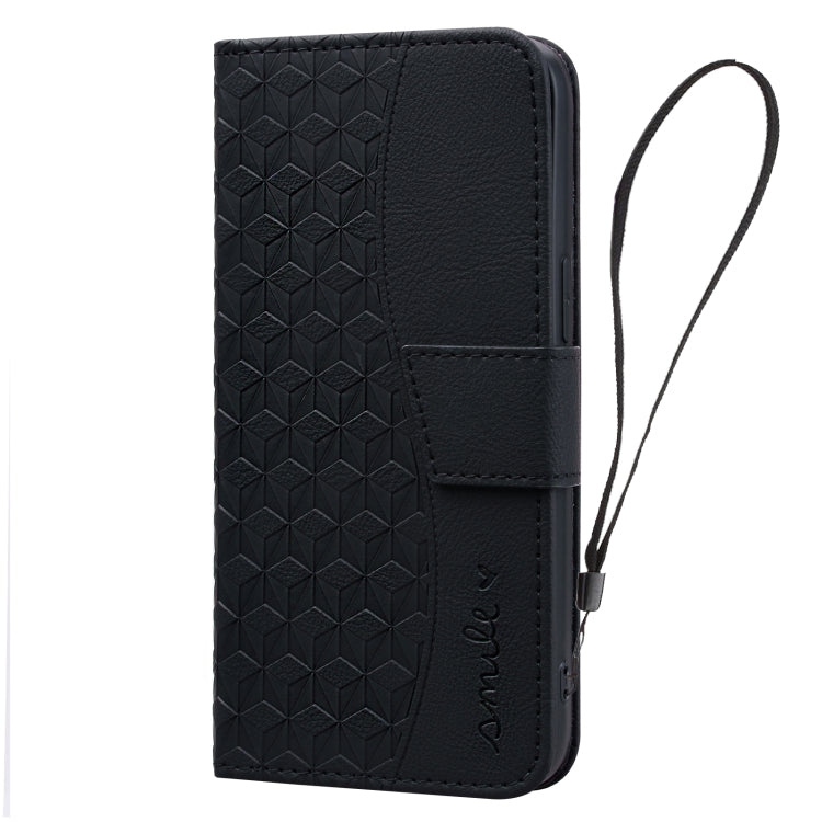 For iPhone 16 Pro Max Business Diamond Buckle Leather Phone Case with Lanyard(Black) by buy2fix