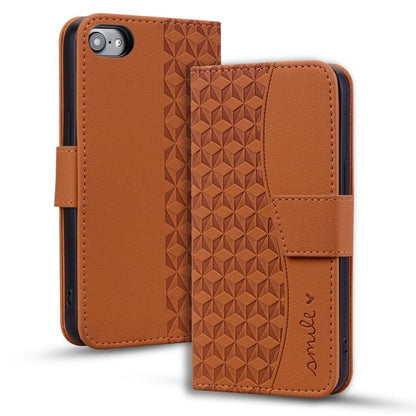 For iPhone 16e Business Diamond Buckle Leather Phone Case with Lanyard(Brown) - iPhone 16e Cases by buy2fix | Online Shopping UK | buy2fix