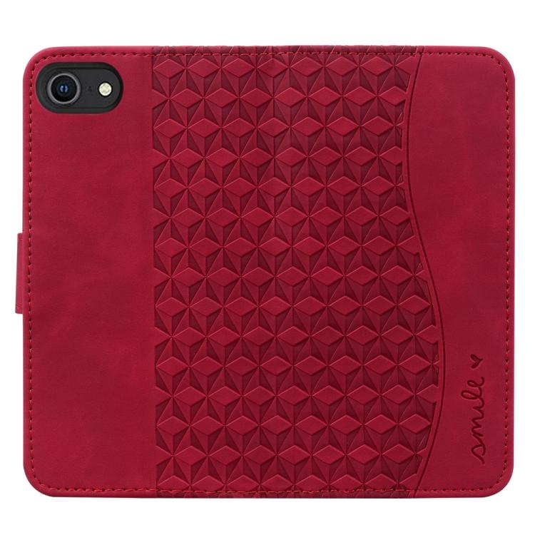 For iPhone 16e Business Diamond Buckle Leather Phone Case with Lanyard(Wine Red) - iPhone 16e Cases by buy2fix | Online Shopping UK | buy2fix