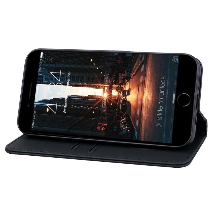 For iPhone 16e Business Diamond Buckle Leather Phone Case with Lanyard(Black) - iPhone 16e Cases by buy2fix | Online Shopping UK | buy2fix