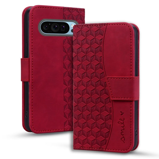 For Google Pixel 10 Pro XL / Pixel 9 Pro XL Business Diamond Buckle Leather Phone Case with Lanyard(Wine Red) by buy2fix