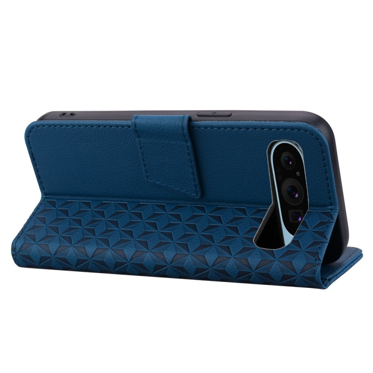 For Google Pixel 10 Pro XL / Pixel 9 Pro XL Business Diamond Buckle Leather Phone Case with Lanyard(Royal Blue) by buy2fix