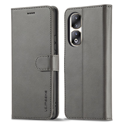 For Honor 90 Pro LC.IMEEKE Calf Texture Leather Phone Case(Grey) - Honor Cases by LC.IMEEKE | Online Shopping UK | buy2fix