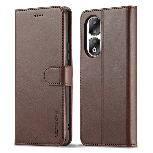 For Honor 90 Pro LC.IMEEKE Calf Texture Leather Phone Case(Coffee) - Honor Cases by LC.IMEEKE | Online Shopping UK | buy2fix