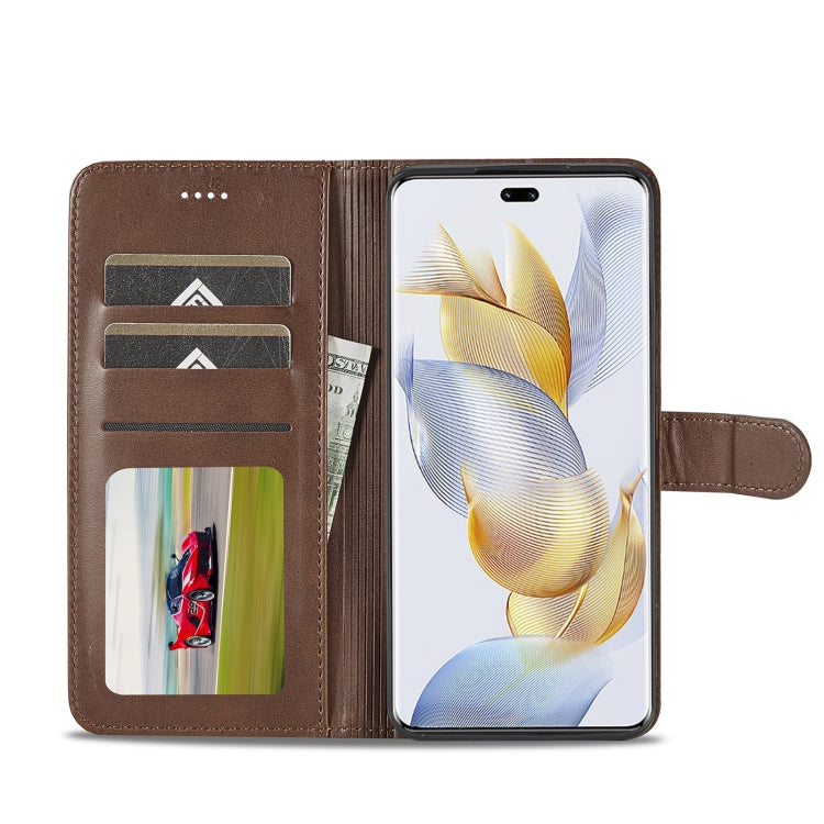 For Honor 90 Pro LC.IMEEKE Calf Texture Leather Phone Case(Coffee) - Honor Cases by LC.IMEEKE | Online Shopping UK | buy2fix