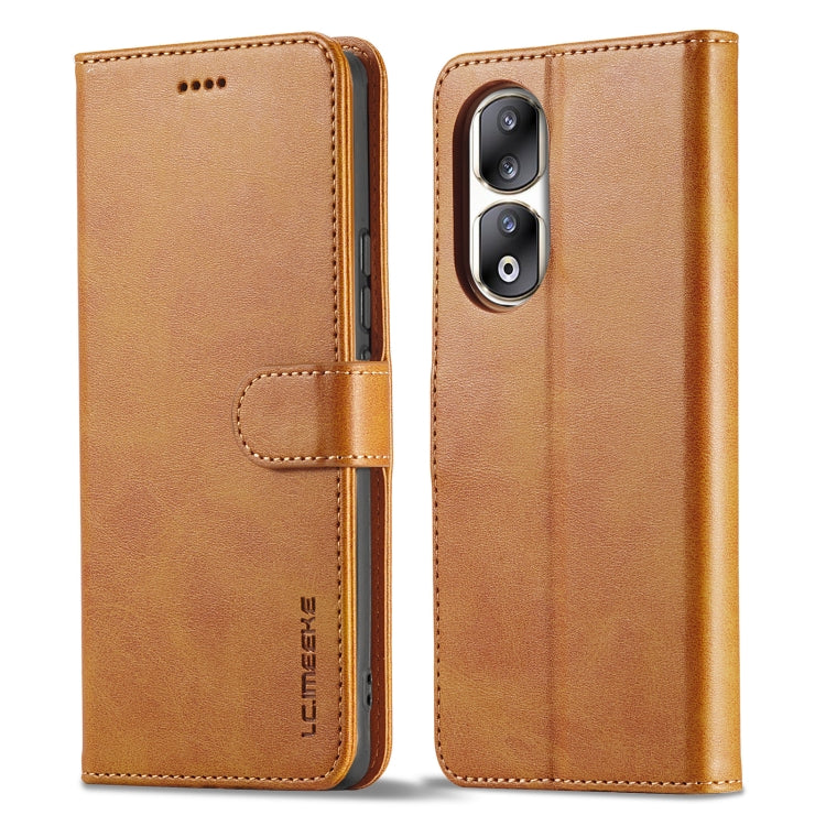 For Honor 90 Pro LC.IMEEKE Calf Texture Leather Phone Case(Brown) - Honor Cases by LC.IMEEKE | Online Shopping UK | buy2fix