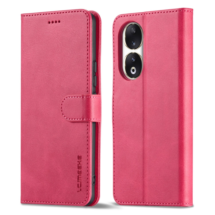 For Honor 90 LC.IMEEKE Calf Texture Leather Phone Case(Red) - Honor Cases by LC.IMEEKE | Online Shopping UK | buy2fix