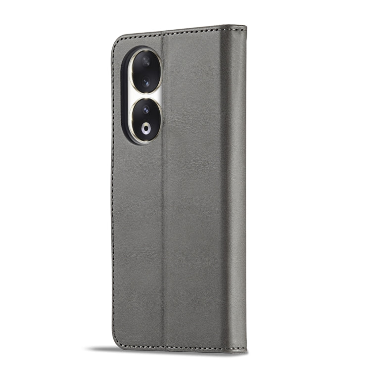 For Honor 90 LC.IMEEKE Calf Texture Leather Phone Case(Grey) - Honor Cases by LC.IMEEKE | Online Shopping UK | buy2fix