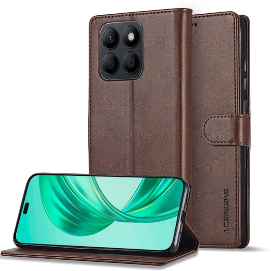 For Honor X8b LC.IMEEKE Calf Texture Leather Phone Case(Coffee) - Honor Cases by LC.IMEEKE | Online Shopping UK | buy2fix