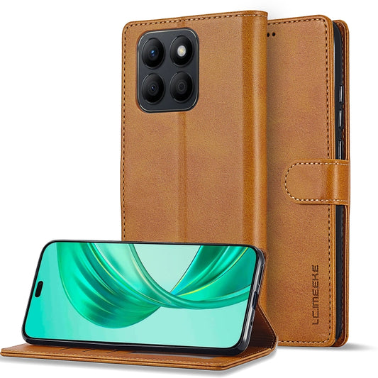 For Honor X8b LC.IMEEKE Calf Texture Leather Phone Case(Brown) - Honor Cases by LC.IMEEKE | Online Shopping UK | buy2fix