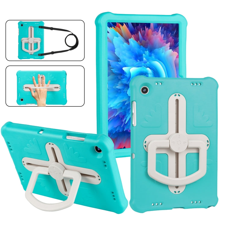 For Samsung Galaxy Tab A9+ Shield 360 Rotation Handle EVA Shockproof PC Tablet Case(Mint Green Beige) - Galaxy Tab A9+ by buy2fix | Online Shopping UK | buy2fix