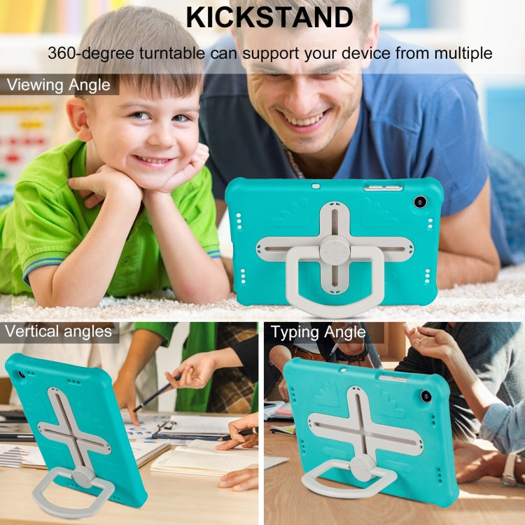 For Samsung Galaxy Tab A9+ Shield 360 Rotation Handle EVA Shockproof PC Tablet Case(Mint Green Beige) - Galaxy Tab A9+ by buy2fix | Online Shopping UK | buy2fix