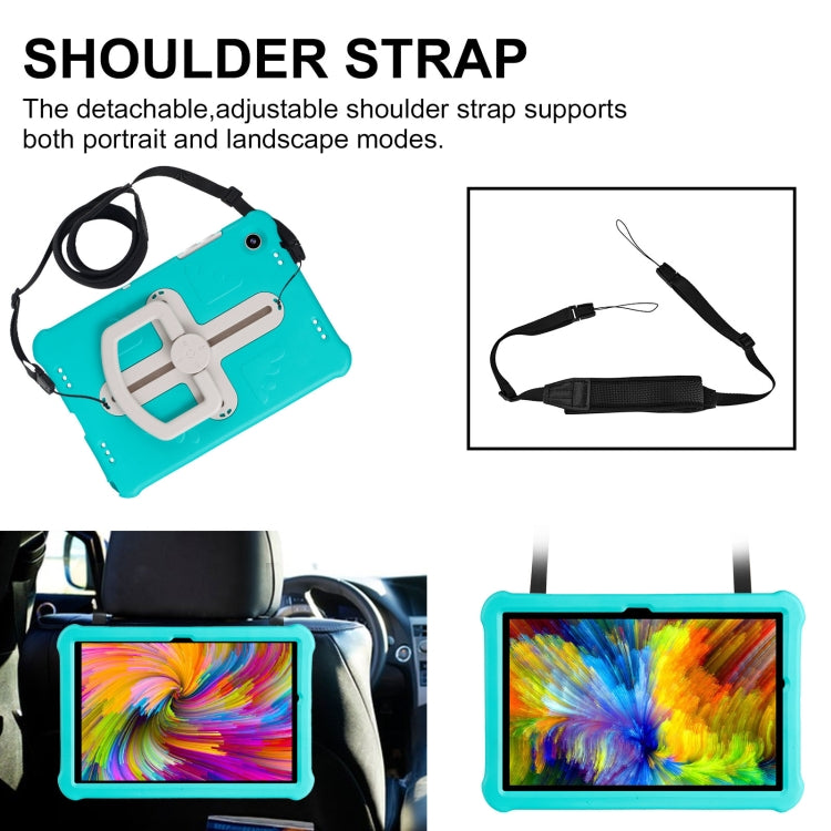 For Samsung Galaxy Tab A9+ Shield 360 Rotation Handle EVA Shockproof PC Tablet Case(Mint Green Beige) - Galaxy Tab A9+ by buy2fix | Online Shopping UK | buy2fix