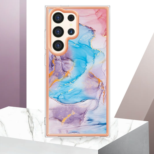 For Samsung Galaxy S24 Ultra 5G Electroplating IMD TPU Phone Case(Blue Marble) by buy2fix