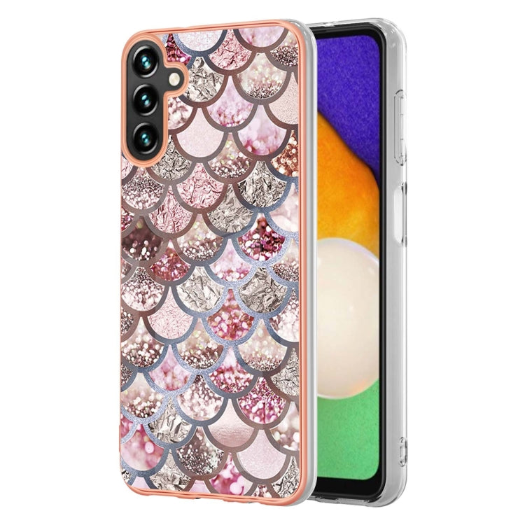 For Samsung Galaxy A55 5G Electroplating IMD TPU Phone Case(Pink Scales) - Galaxy Phone Cases by buy2fix | Online Shopping UK | buy2fix