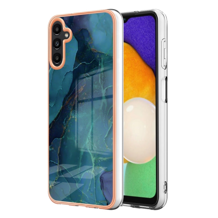 For Samsung Galaxy A55 5G Electroplating Marble Dual-side IMD Phone Case(Green 017) - Galaxy Phone Cases by buy2fix | Online Shopping UK | buy2fix