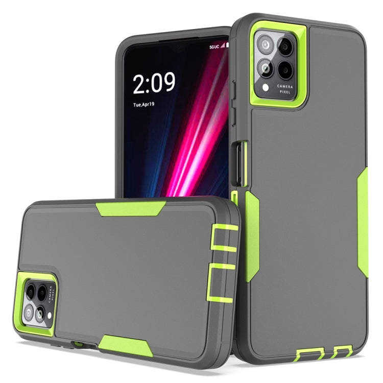 For T-Mobile REVVL 6 Pro 2 in 1 PC Hybrid TPU Phone Case(Gray+Fluorescent Green) by buy2fix