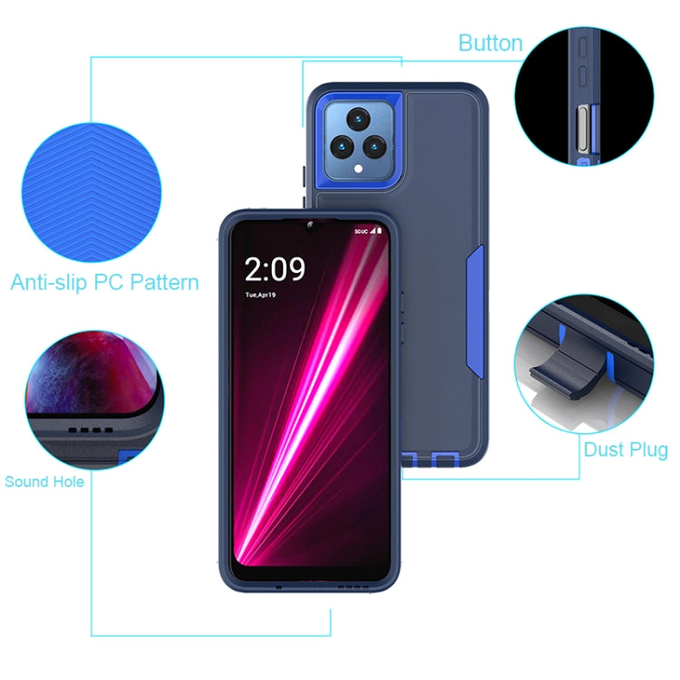 For T-Mobile REVVL 6 Pro 2 in 1 PC Hybrid TPU Phone Case(Gray+Fluorescent Green) by buy2fix