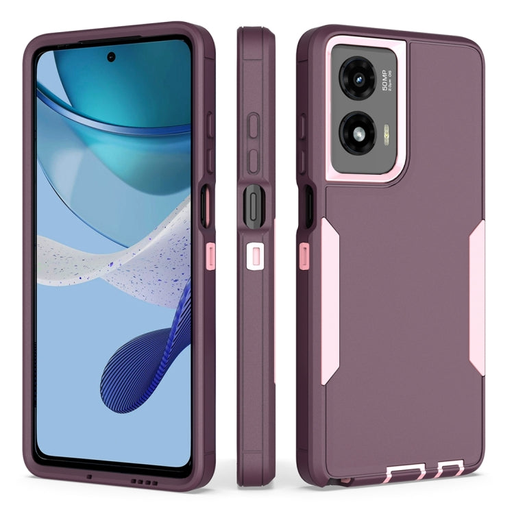 For Motorola Moto G Stylus 5G 2024 2 in 1 PC Hybrid TPU Phone Case(Purple Red+Pink) by buy2fix