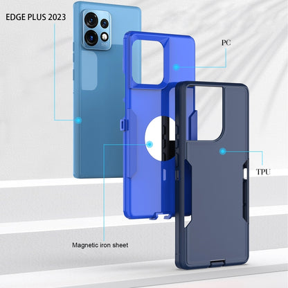 For Motorola Moto G Play 4G 2024 2 in 1 PC Hybrid TPU Phone Case(Blue+Blue Green) by buy2fix