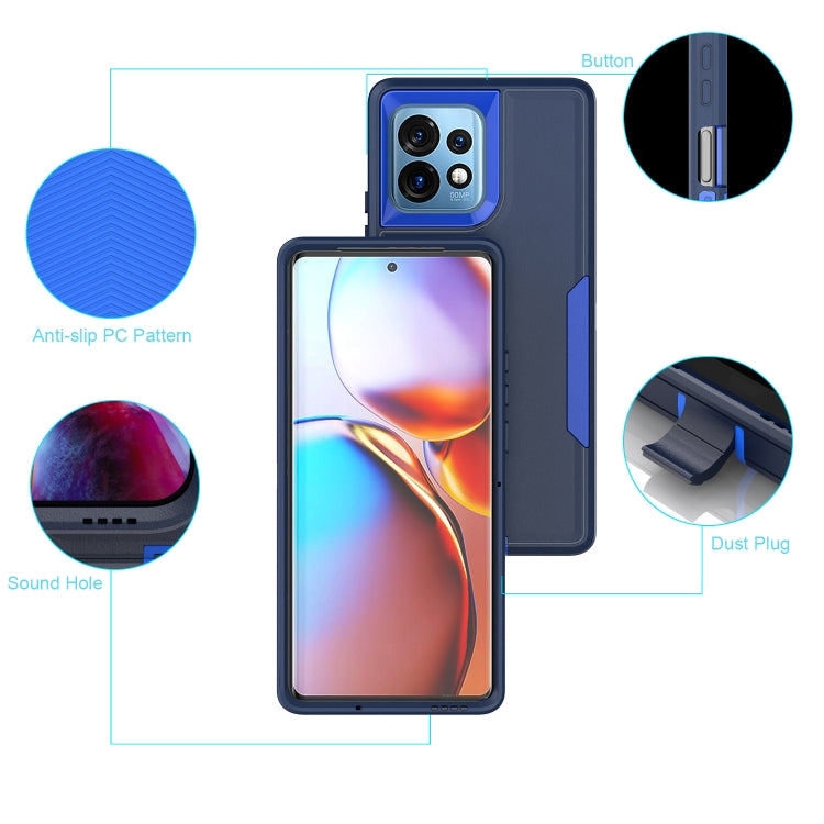 For Motorola Moto G Play 4G 2024 2 in 1 PC Hybrid TPU Phone Case(Blue+Blue Green) by buy2fix
