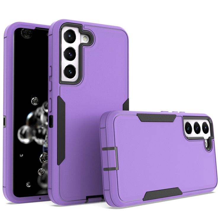 For Samsung Galaxy S22 5G 2 in 1 PC Hybrid TPU Phone Case(Purple+Black) by buy2fix
