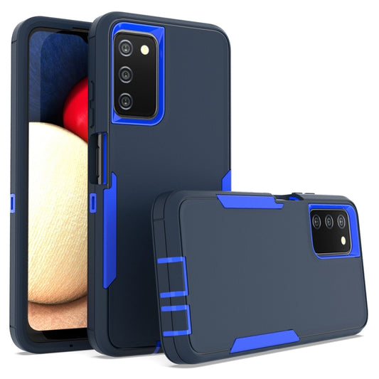 For Samsung Galaxy A03s 2 in 1 PC Hybrid TPU Phone Case(Royal Blue+Dark Blue) by buy2fix