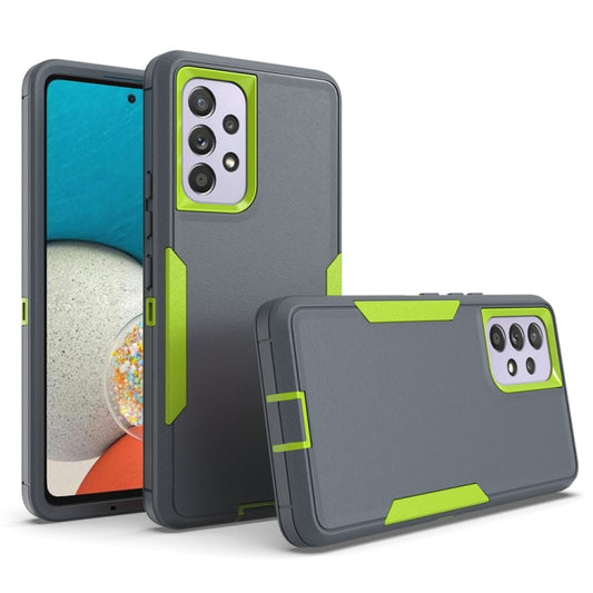 For Samsung Galaxy A53 5G 2 in 1 PC Hybrid TPU Phone Case(Gray+Fluorescent Green) by buy2fix