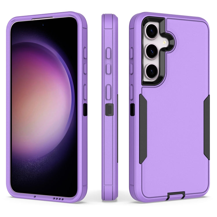 For Samsung Galaxy S25 / S24 5G 2 in 1 PC Hybrid TPU Phone Case(Purple+Black) by buy2fix