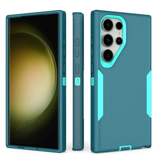 For Samsung Galaxy S24 Ultra 5G 2 in 1 PC Hybrid TPU Phone Case(Blue+Blue Green) by buy2fix