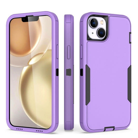 For iPhone 15 2 in 1 PC Hybrid TPU Phone Case(Purple+Black) by buy2fix
