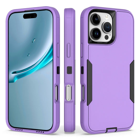 For iPhone 16 Pro Max 2 in 1 PC Hybrid TPU Phone Case(Purple+Black) by buy2fix