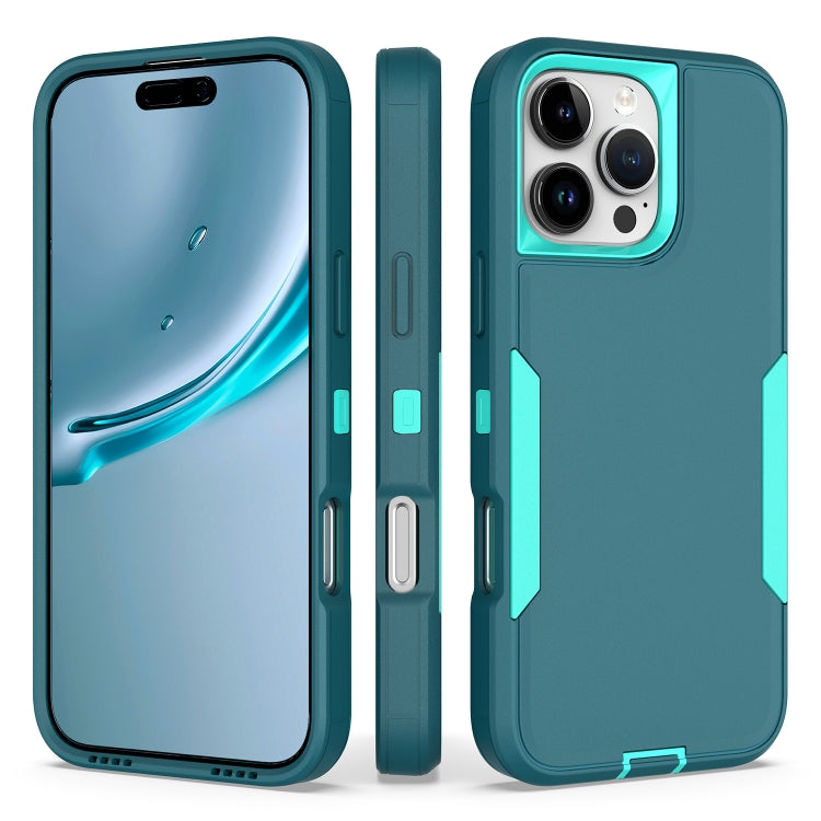 For iPhone 16 Pro Max 2 in 1 PC Hybrid TPU Phone Case(Blue+Blue Green) by buy2fix