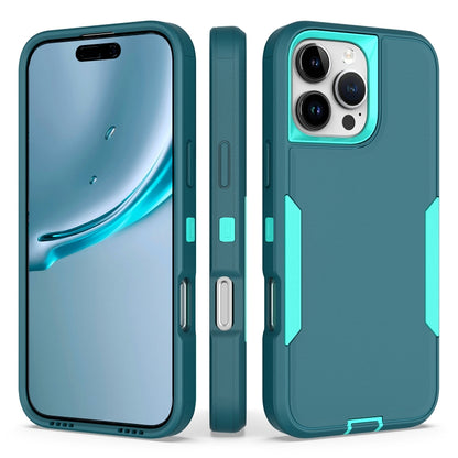 For iPhone 16 Pro Max 2 in 1 PC Hybrid TPU Phone Case(Blue+Blue Green) by buy2fix