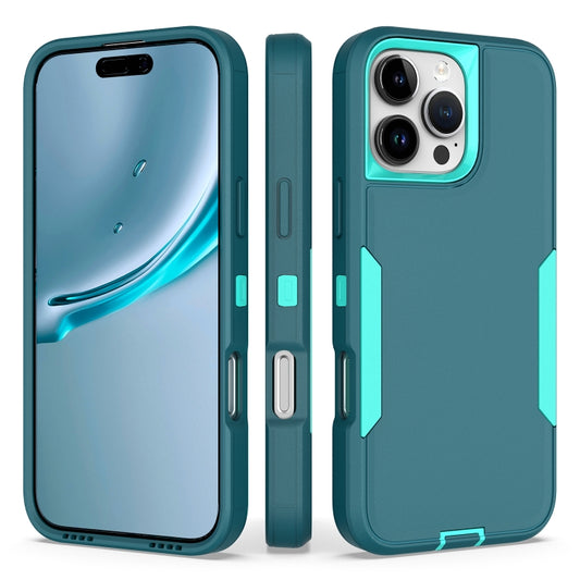 For iPhone 16 Pro Max 2 in 1 PC Hybrid TPU Phone Case(Blue+Blue Green) by buy2fix