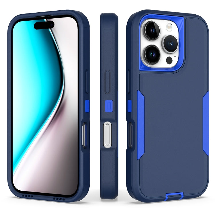 For iPhone 16 Pro 2 in 1 PC Hybrid TPU Phone Case(Royal Blue+Dark Blue) by buy2fix
