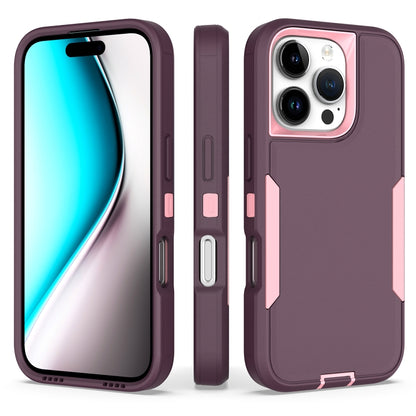 For iPhone 16 Pro 2 in 1 PC Hybrid TPU Phone Case(Purple Red+Pink) by buy2fix