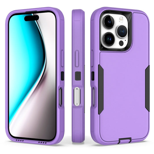 For iPhone 16 Pro 2 in 1 PC Hybrid TPU Phone Case(Purple+Black) by buy2fix